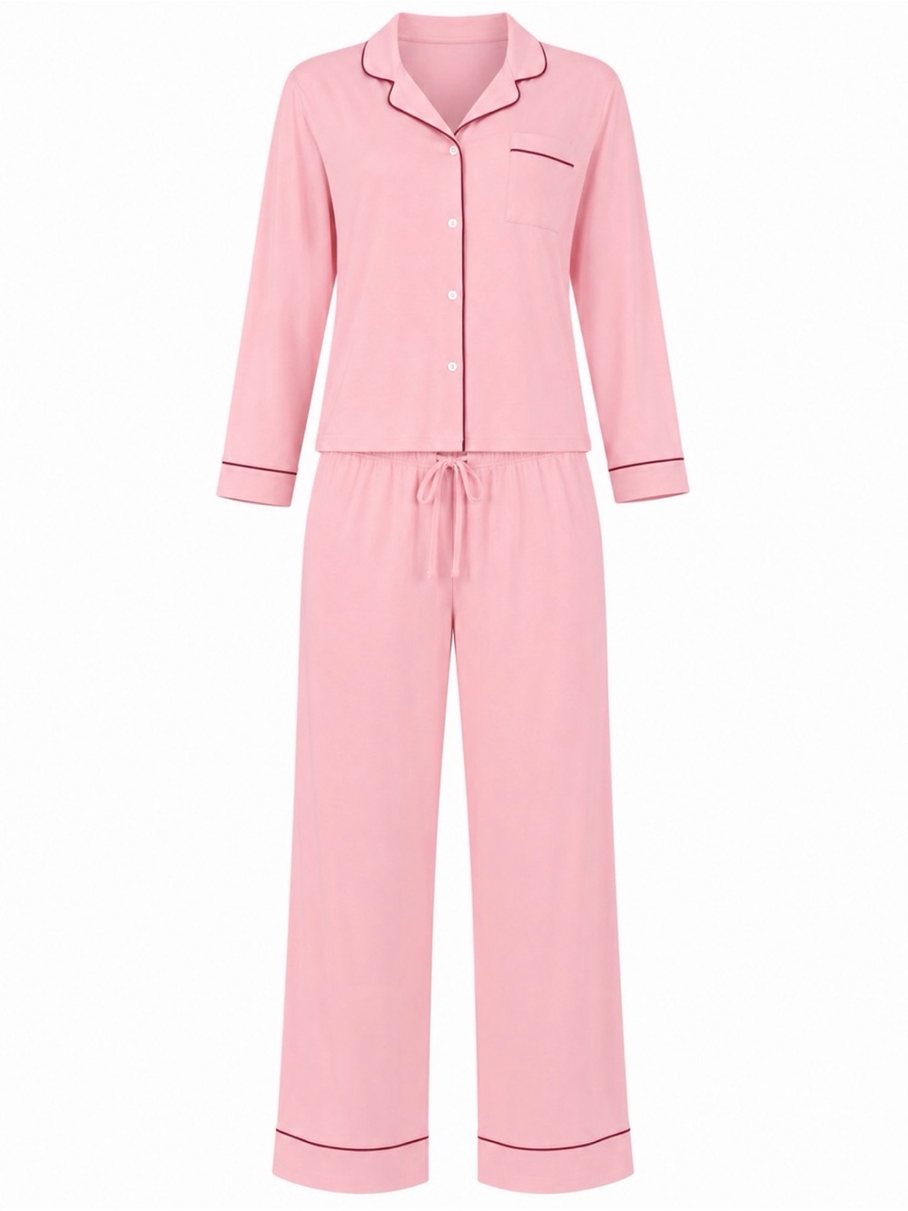 State Of Day Women's Large L Soft Pink Two-Piece Ribbed Knit Pajama Set